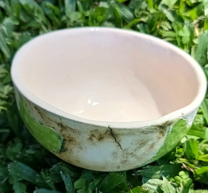 Ensaladera natural con tecnica hojas